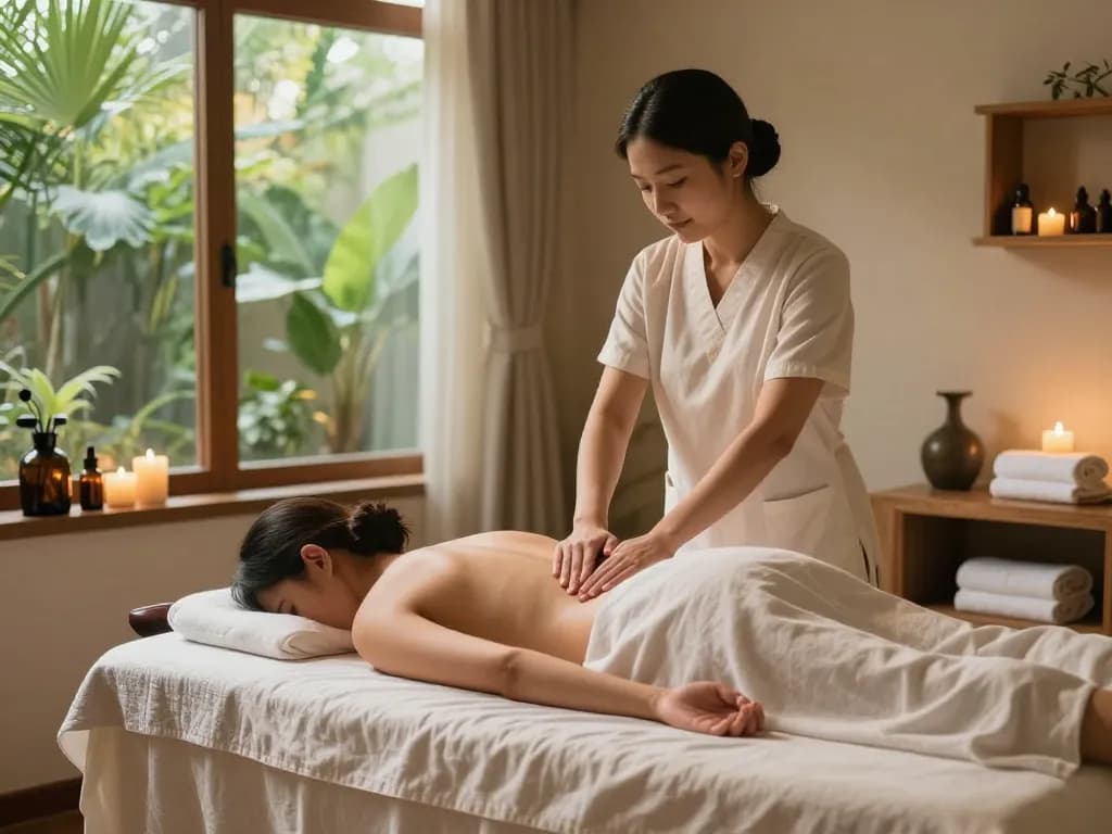 A serene Swedish massage session illustrating 강남스웨디시 in a peaceful spa environment with natural lighting and calming decor.
