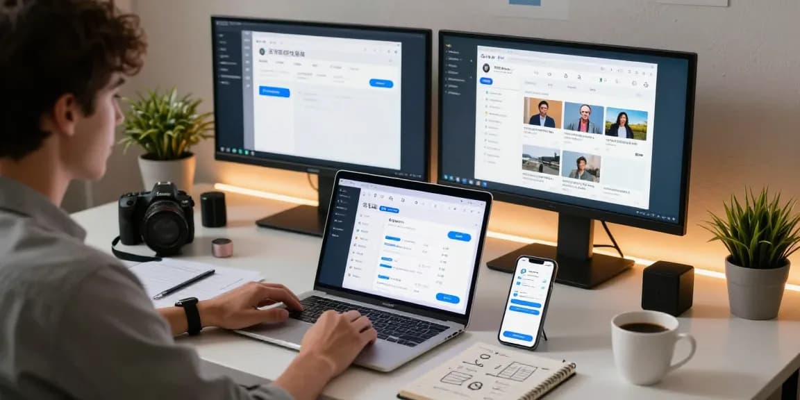 Engaging workspace featuring 纸飞机中文版 interface on a laptop, highlighting modern tech communication tools in an inspiring atmosphere.