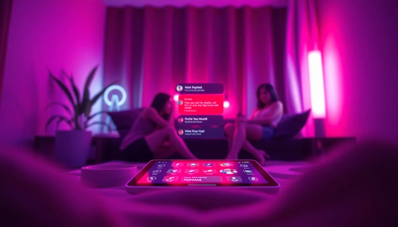 Engaging NSFW AI chatbot interaction in a cozy digital space.