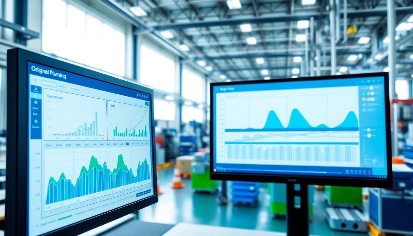 Visualize advanced planning system dashboard with efficient manufacturing processes.