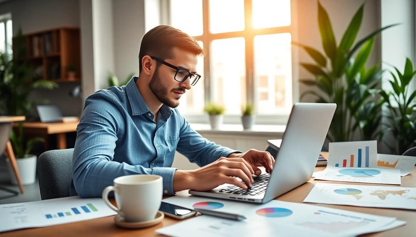 Engaging online marketing edmonton strategies demonstrated in a vibrant office setting.