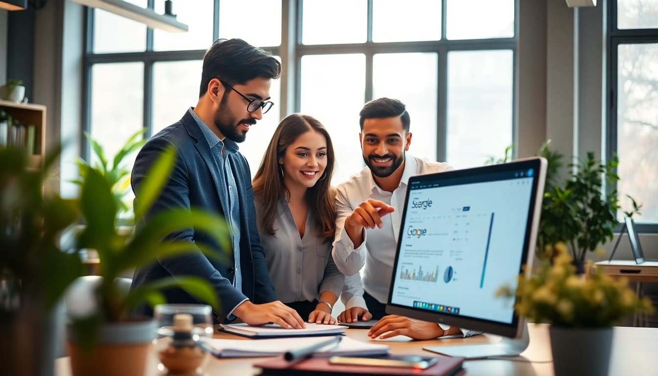 Enhance workplace efficiency with enterprise search ai tools in a collaborative office setting.
