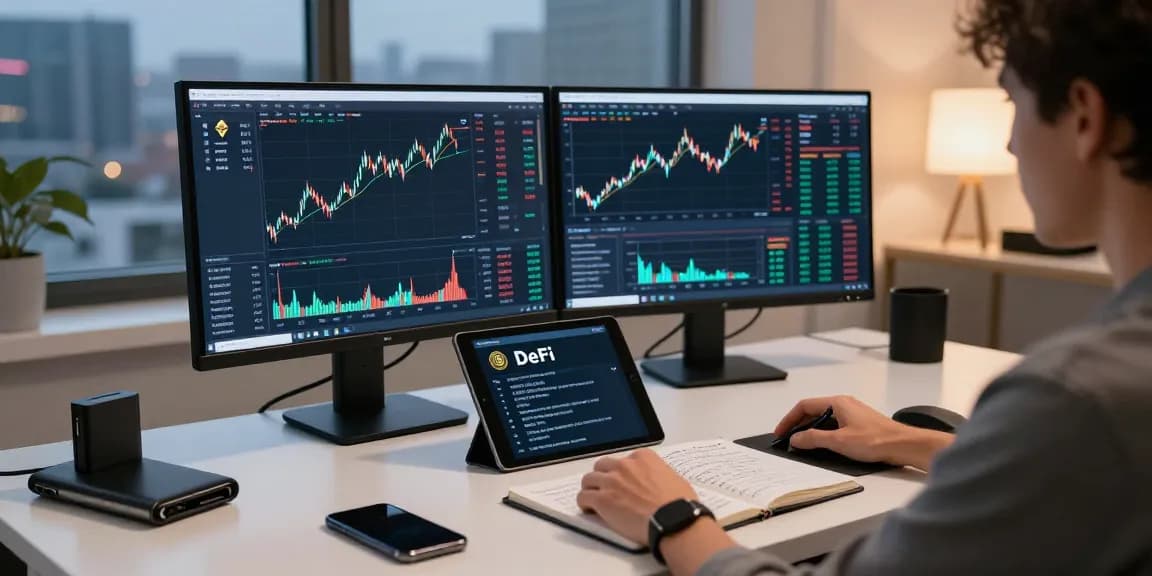 xxc 1000 x 2024 trading workspace with cryptocurrency charts and digital wallet setup.