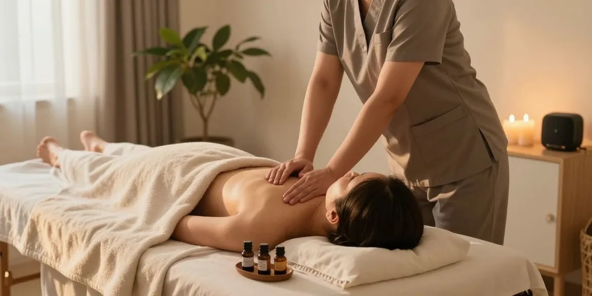 Experience calming 신촌출장안마 with a professional therapist in a serene setting.