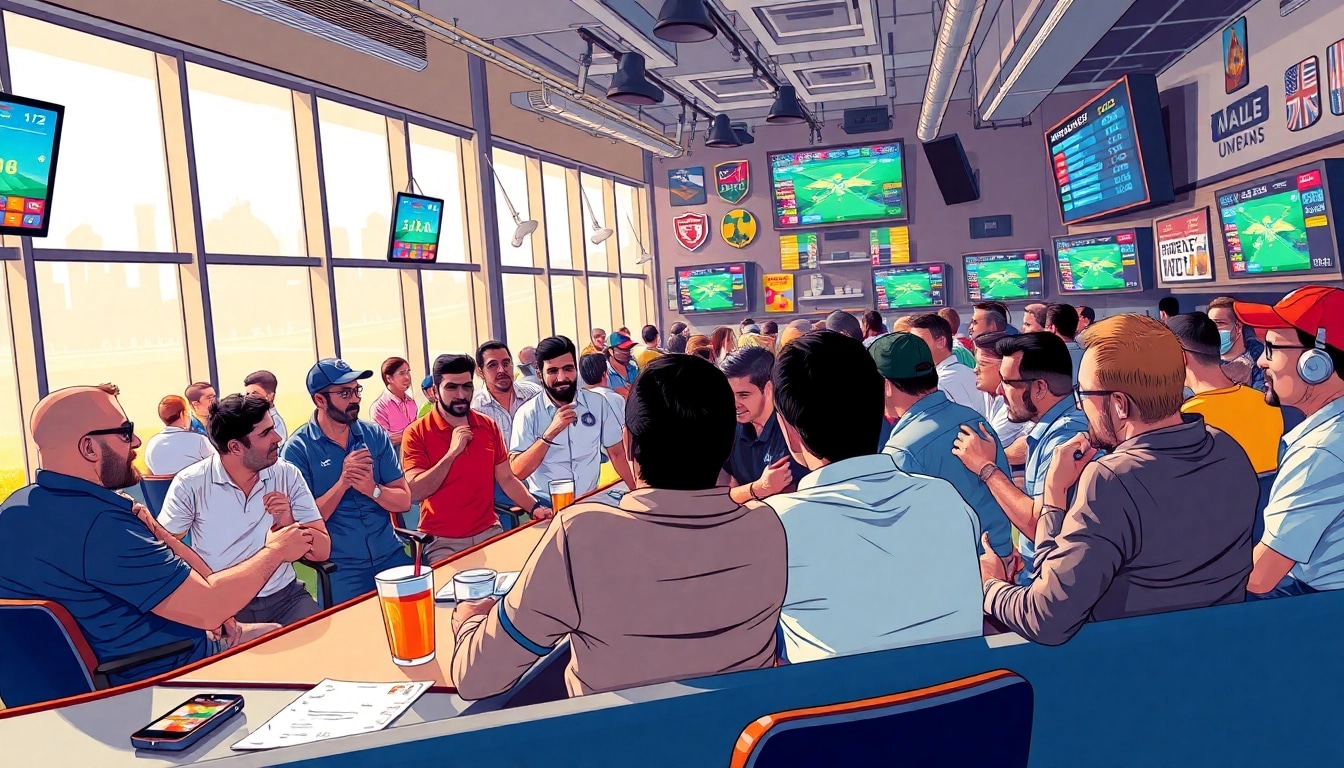 Engage with the best ipl betting sites in india in a lively, modern sports lounge setting.