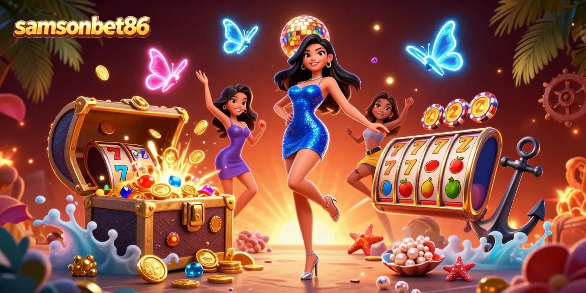 Engage with samsonbet86 while celebrating wins amid explosive casino elements and vibrant colors.