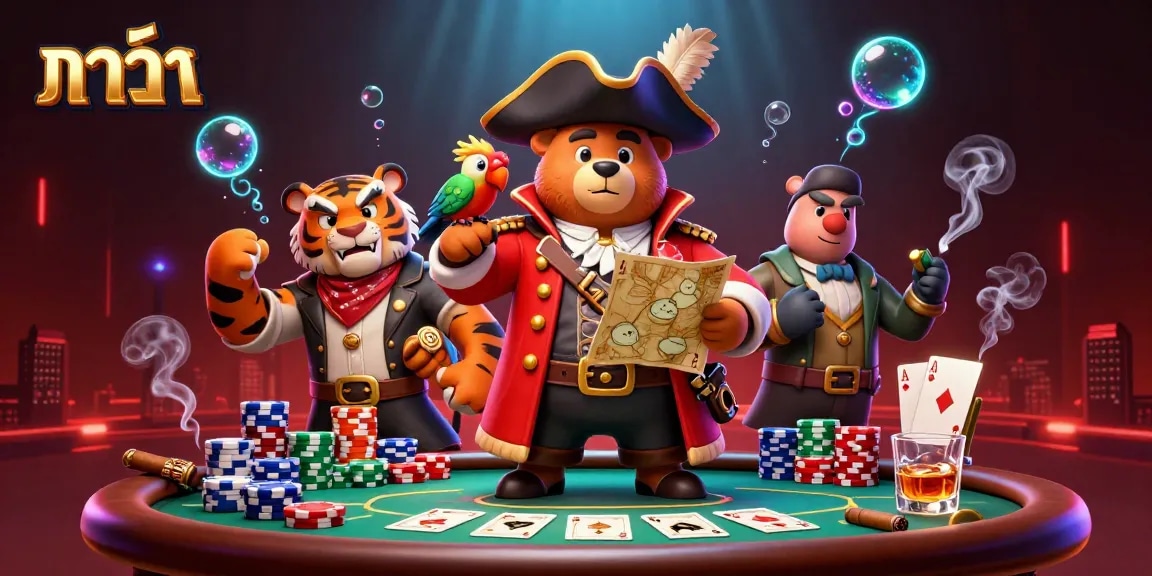 Engage in thrilling baccarat gameplay with vibrant characters and rich casino elements.