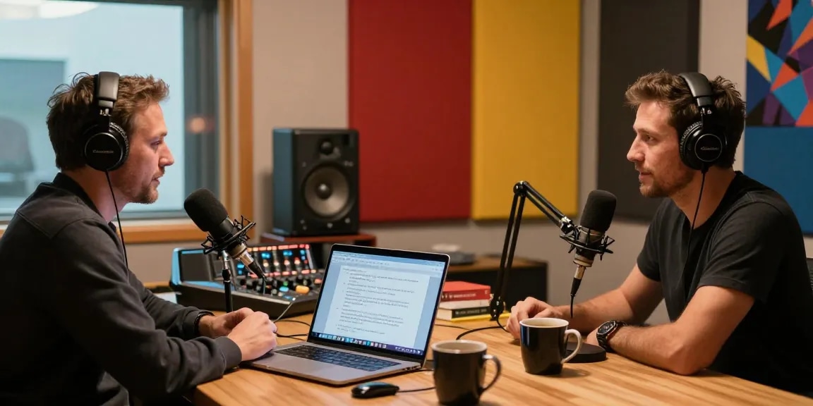 ROKOK88 login with Brit Morin discussing digital innovation and creativity in a modern podcast studio.