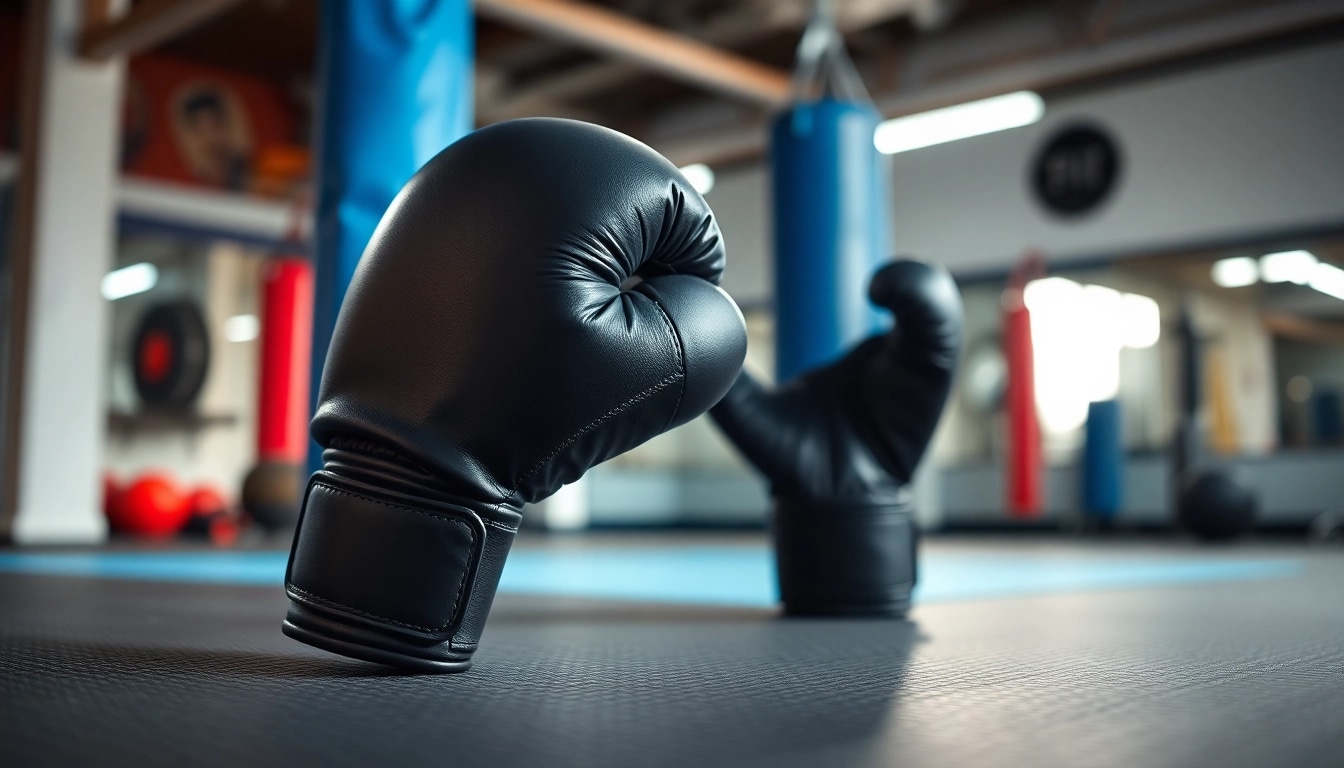 MMA gloves showing detailed craftsmanship on a training mat.