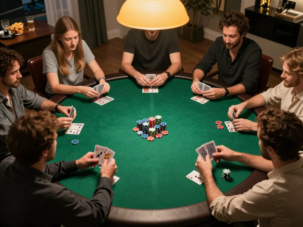 Exciting home poker game night with friendly players enjoying Nhà Cái W88 experience