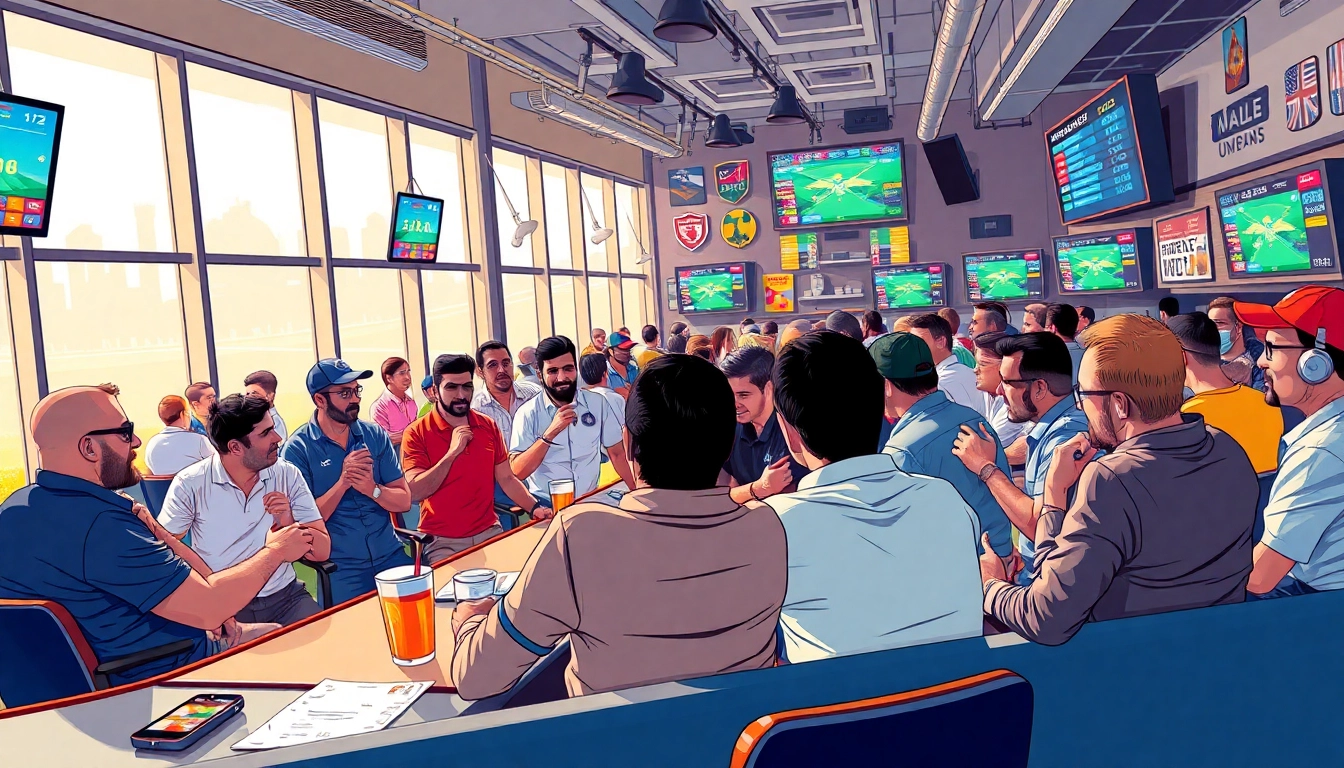 Engage with the best ipl betting sites in india in a lively, modern sports lounge setting.