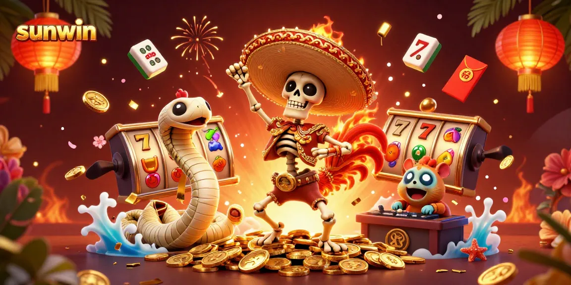 Experience thrilling gameplay at Sunwin with vibrant characters and dynamic casino elements.