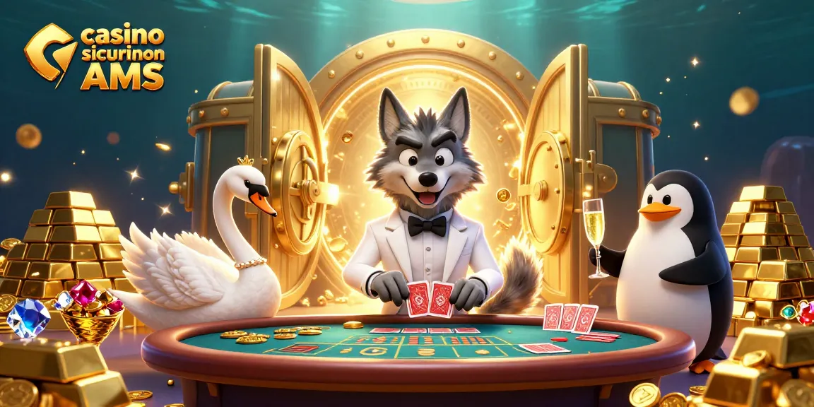 Interagisci con i casino sicuri non AAMS attraverso un'illustrazione digitale 3D vivace che mette in mostra elementi di gioco di lusso.
