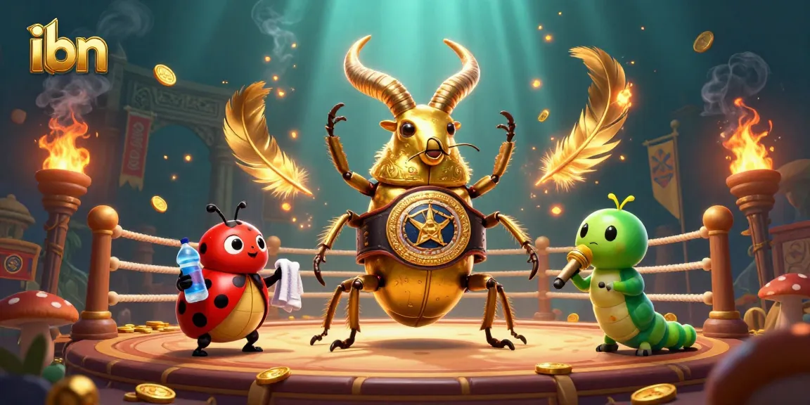 Experience thrilling gameplay with ibn featuring a boxing beetle in a dynamic casino setting.