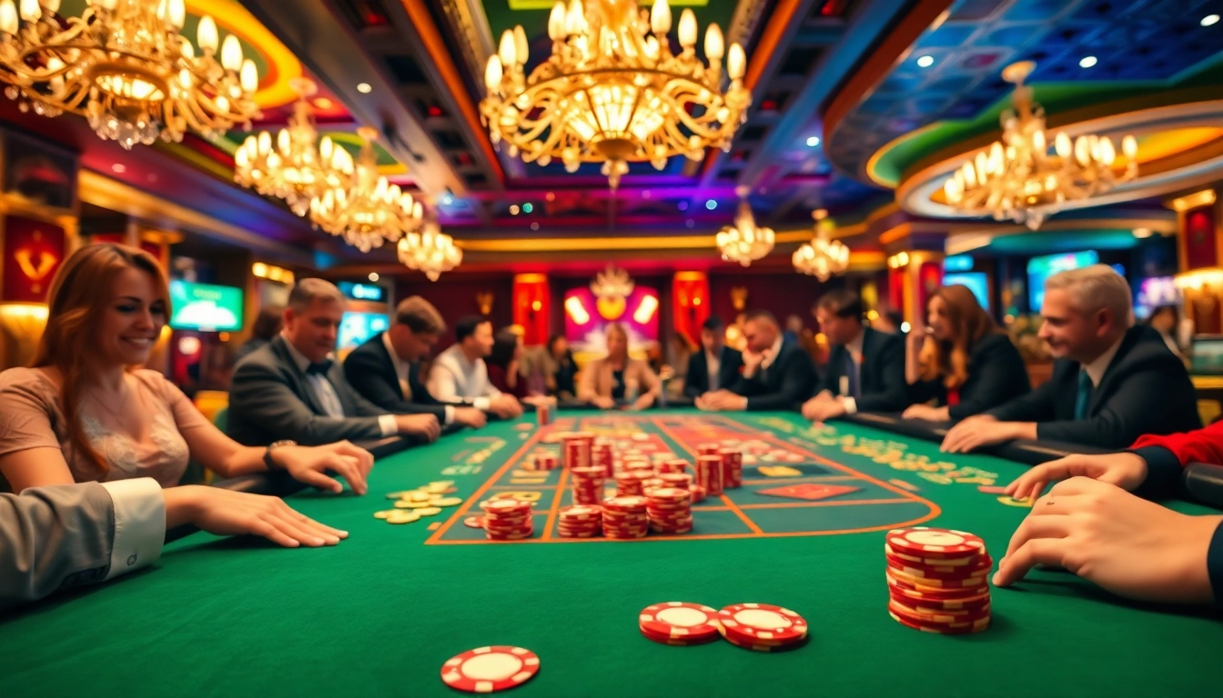 Permainan kasino situs toto yang penuh warna dengan chip dan kartu menarik.