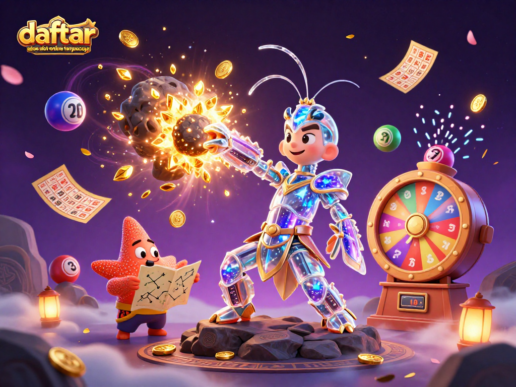Menangkan jackpot di daftar situs slot online terpercaya dengan ilustrasi menarik dan elemen kasino.