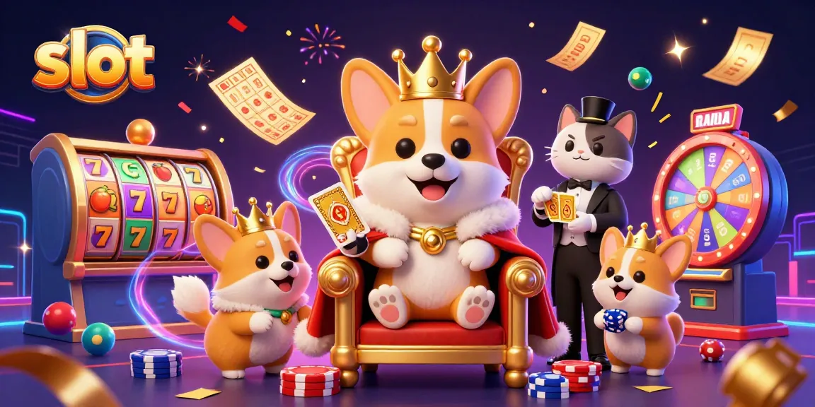 Spin the slot reels with unique characters amidst a lively casino atmosphere.