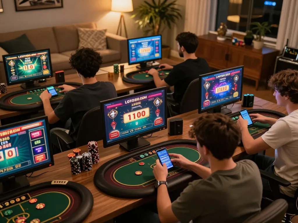 Players at home using LOTO188.COM for online gaming experiences, showcasing engaging gameplay and community.