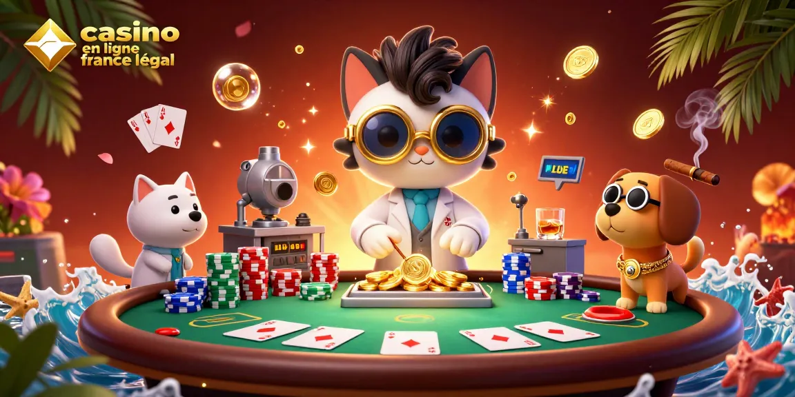 Participez à un jeu dynamique au casino en ligne France légal avec cette illustration captivante de poker.