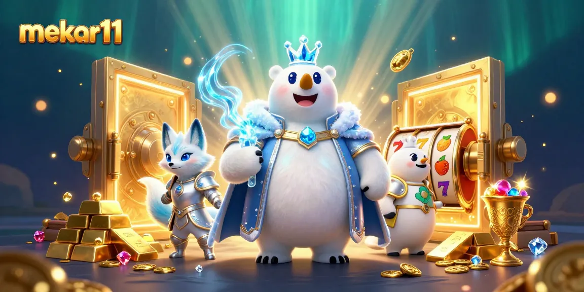 Engage in exciting slots action with mekar11's vibrant 3D casino illustration featuring captivating characters.