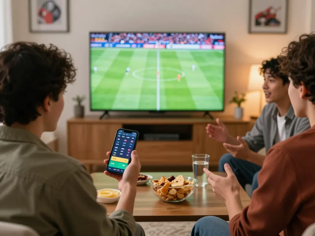 Kqbd hôm nay viewing live match with friends and exciting betting strategies in modern home setting