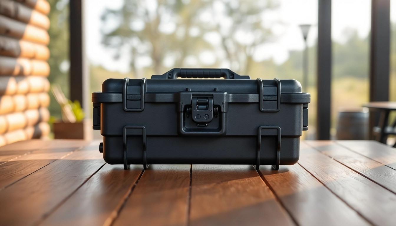 Showcasing a durable pelican rifle case ready for outdoor adventures.