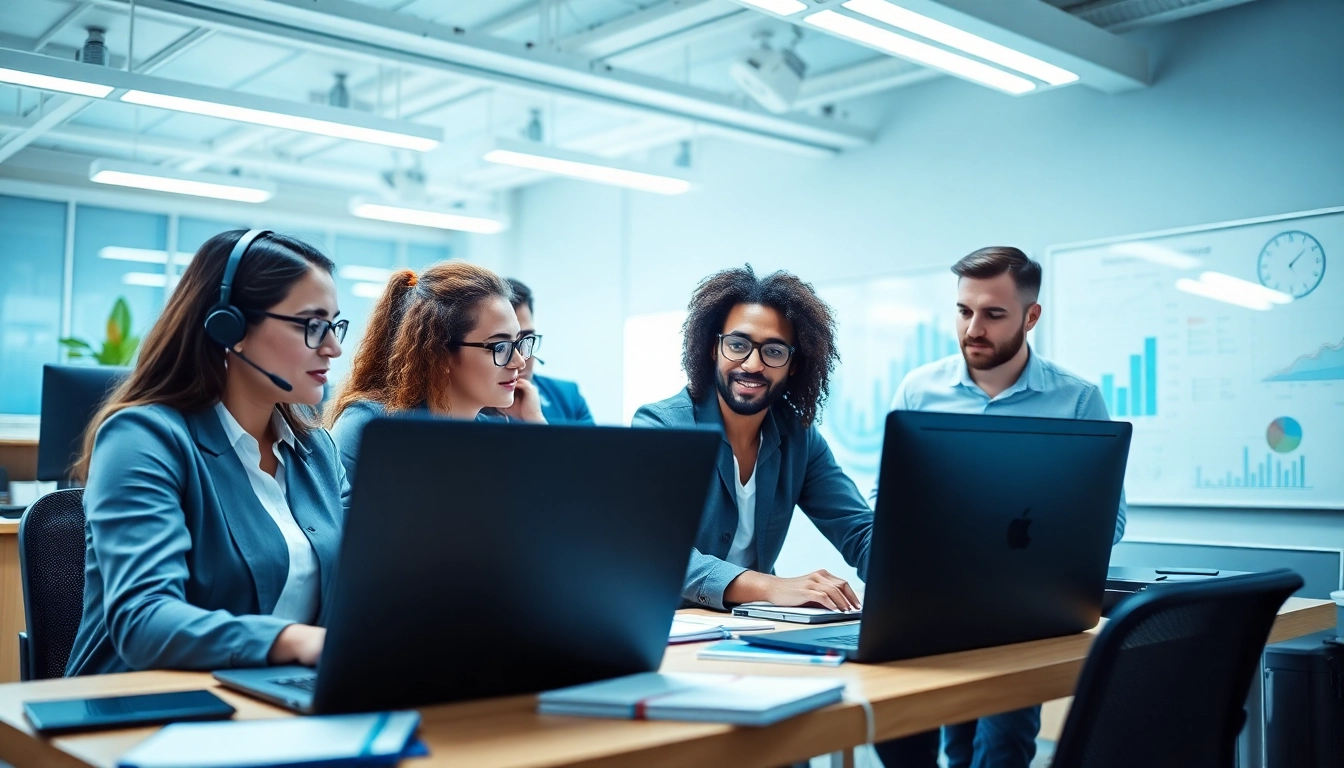Effectively showcasing managed it services near me, a diverse IT team collaborates in a modern office.