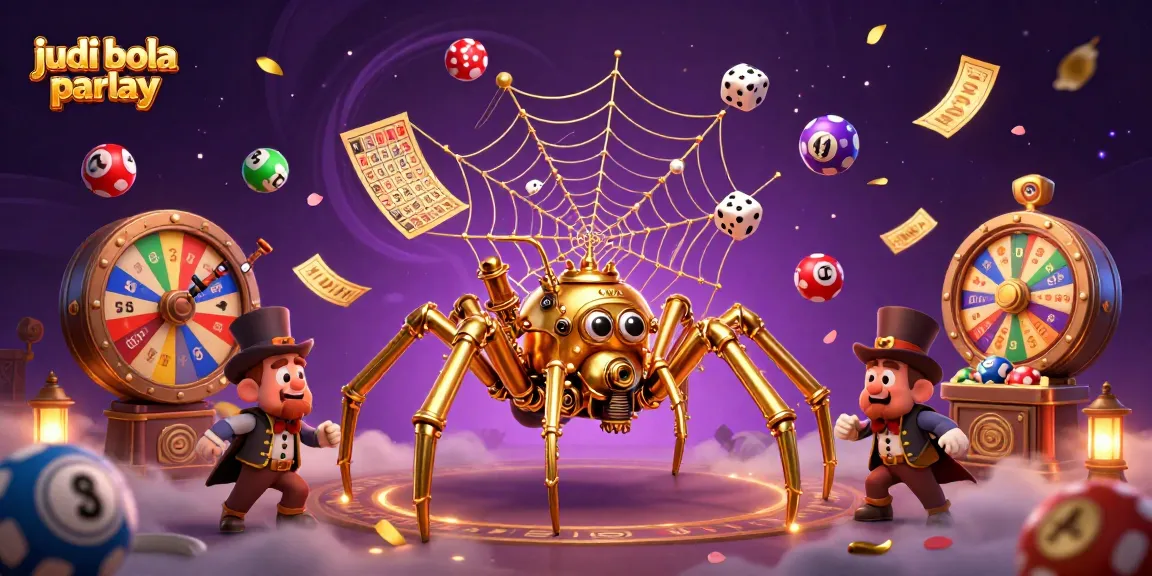Engage in judi bola parlay with a captivating 3D steampunk scene full of vibrant, dynamic elements.