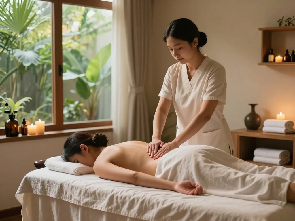 A serene Swedish massage session illustrating 강남스웨디시 in a peaceful spa environment with natural lighting and calming decor.