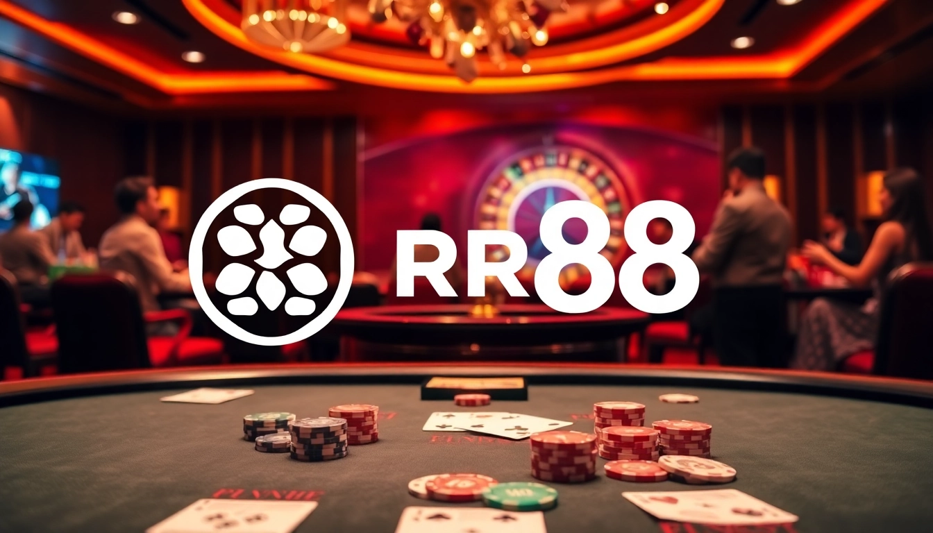 Experience the thrill of gambling at RR88 with vibrant casino tables and engaging gameplay.