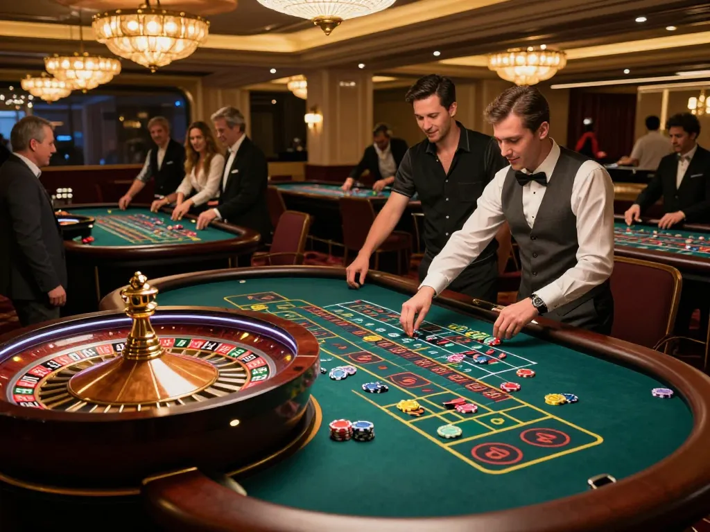Players enjoying a close game of roulette at 88i casino, creating an exciting atmosphere.