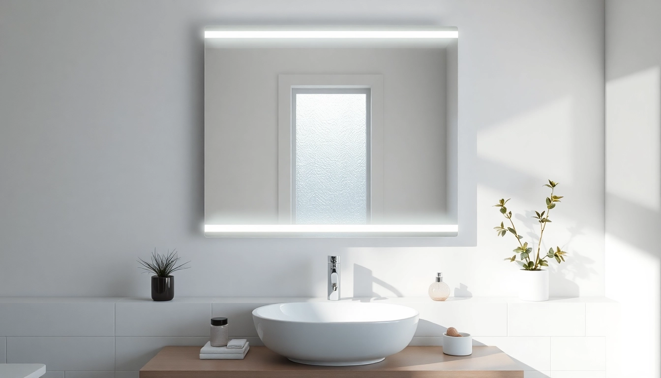 Illuminate your space with a stylish bathroom mirror with LED light offering a sleek design and modern luxury.