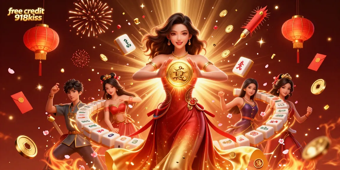 Experience free credit 918kiss with stunning visuals of a casino-themed digital illustration, showcasing vibrant characters and magical elements.