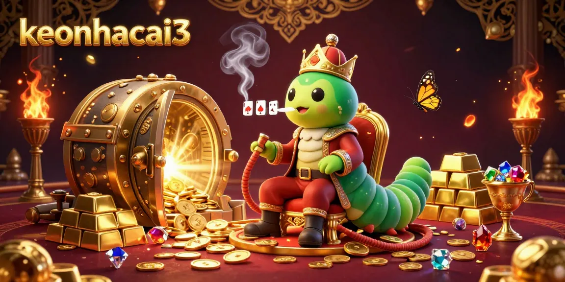 Engage in winning strategies with keonhacai3 in this vibrant casino-themed illustration of a hookah-master caterpillar.
