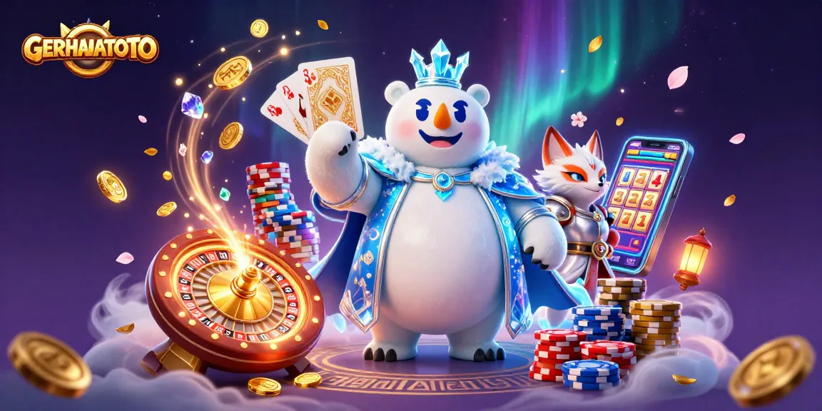 Mainkan GERHANATOTO dengan koin emas melayang dan karakter menarik dalam ilustrasi 3D.