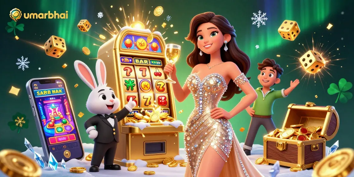 Enjoy exhilarating wins with umarbhai in a vibrant casino scene featuring jackpot excitement and festive elements.