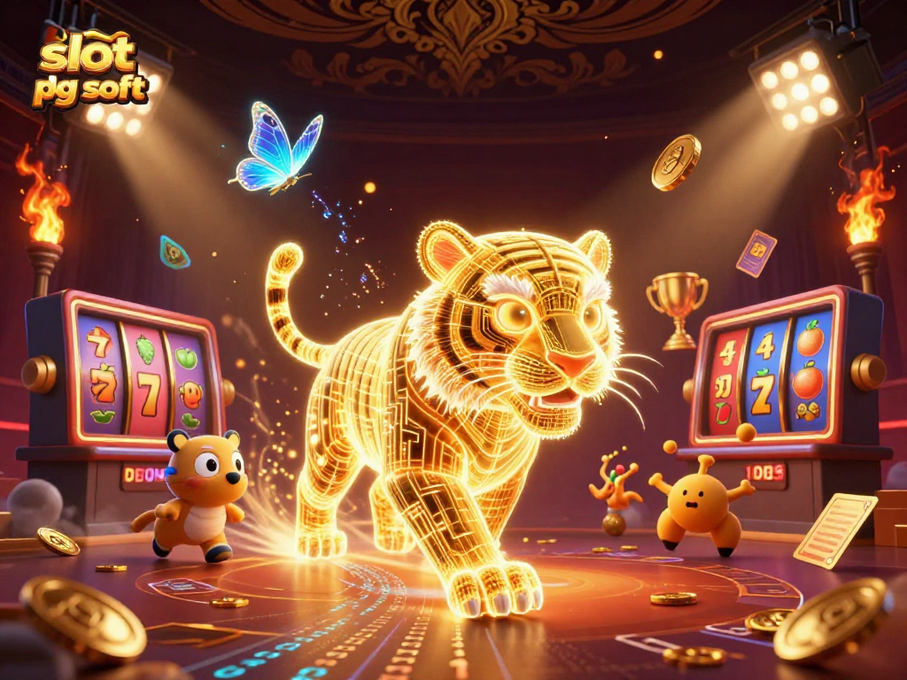 Spin the reels with slot demo pg soft in this vibrant 3D casino illustration.