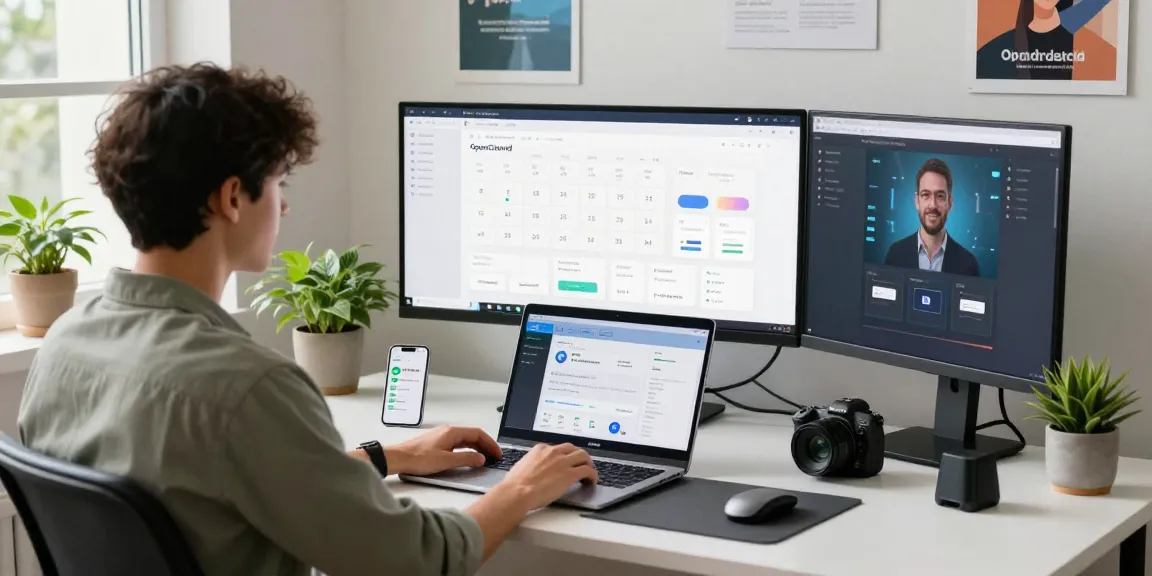 OpenClaw AI setup showcasing clawbot integration for task management in a vibrant tech workspace.