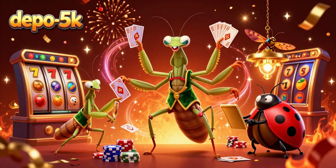 Spin the reels on depo-5k for exciting slots and bonuses with vibrant casino elements.