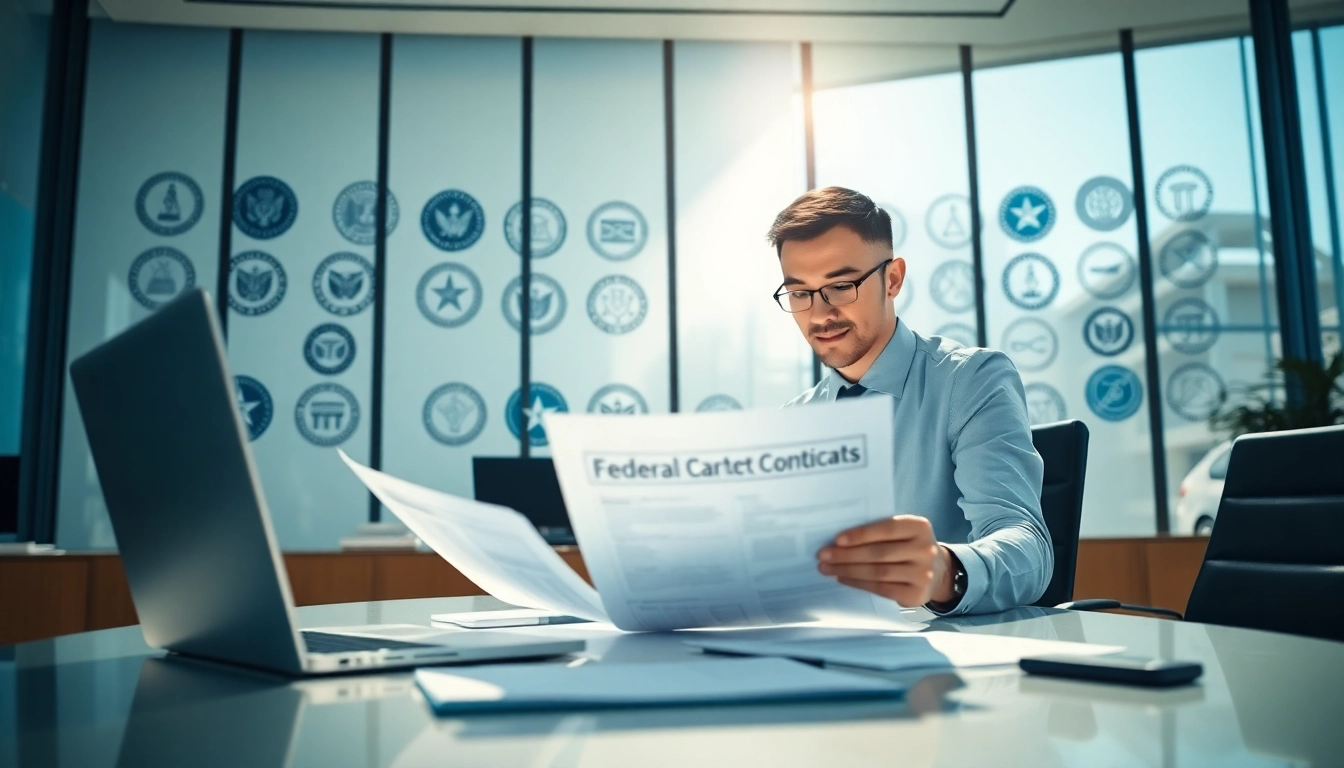 Visual representation of registration and certification in Federal databases for federal contracts highlighting an engaged consultant.