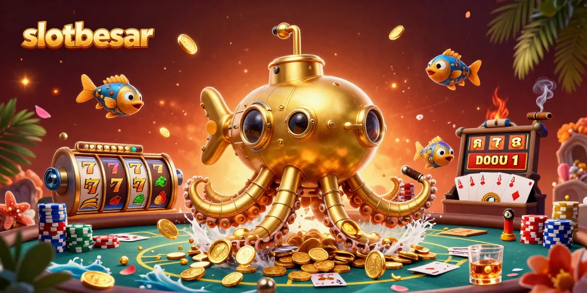 Experience the thrill of slotbesar with dynamic casino elements in a vibrant 3D scene.