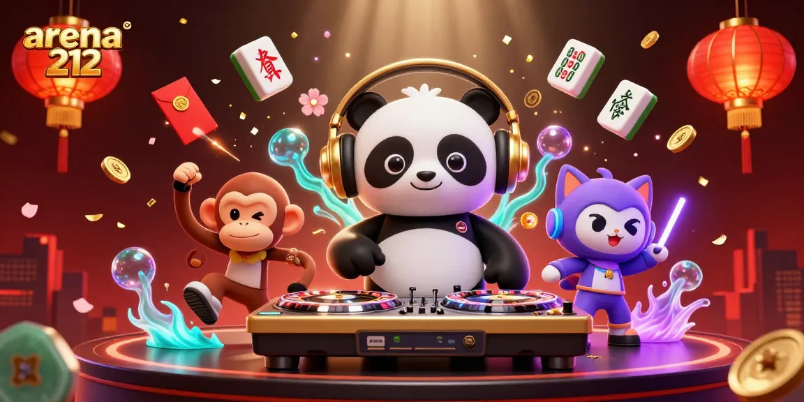 arena212 menghidupkan suasana kasino dengan DJ panda dan karakter lucu lainnya