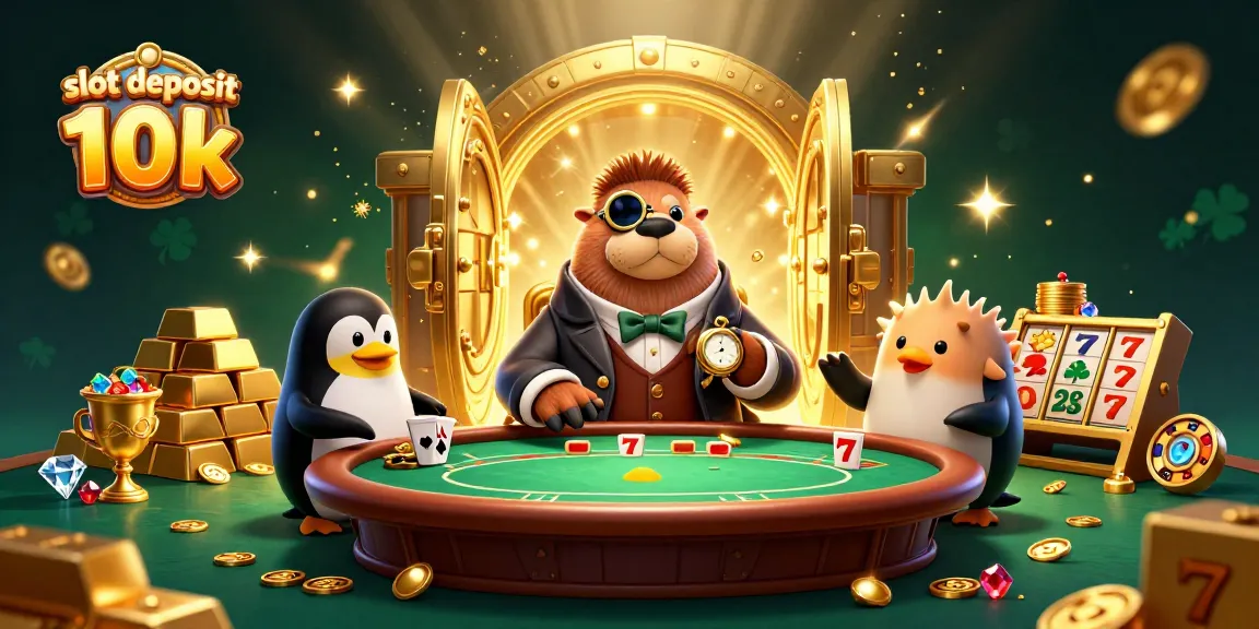 Experience the thrill of slot deposit 10k gameplay with vibrant characters and gold treasures in this engaging illustration.
