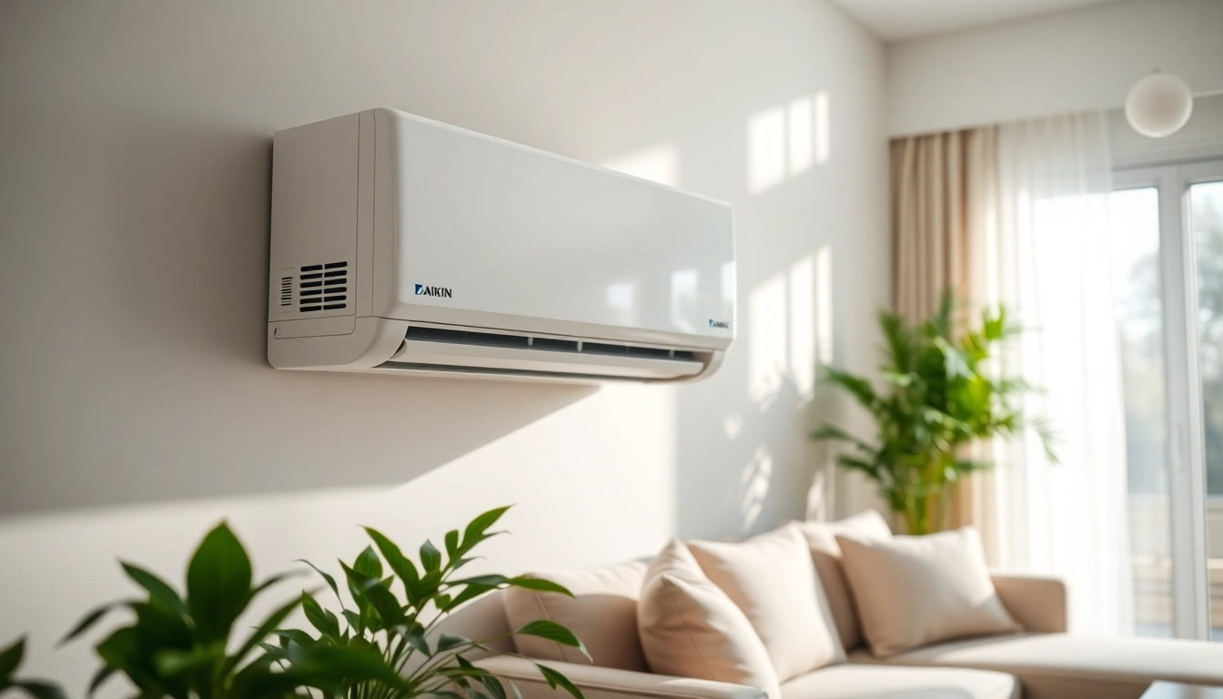 Install a Daikin mini split ac unit in a modern room with sleek design.