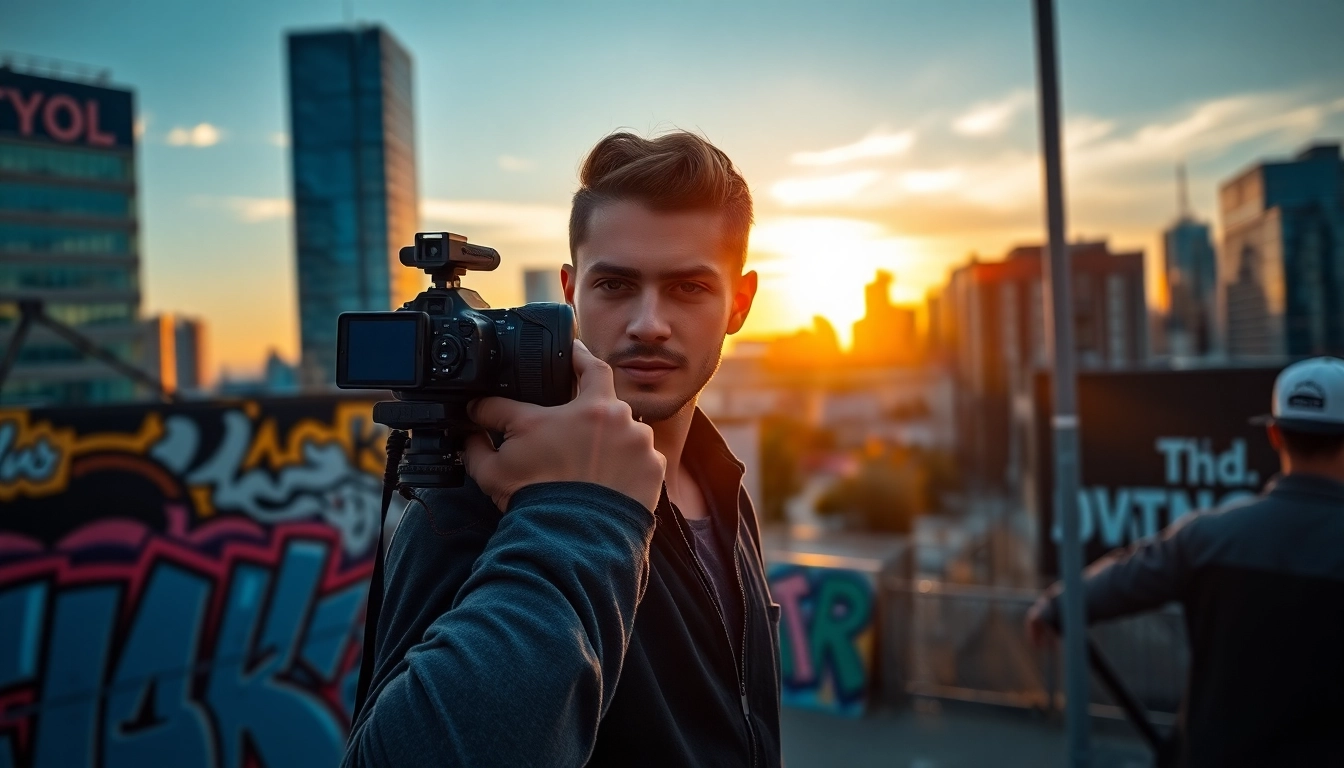 Engaging photograph of a photographer working with a model in Edmonton, showcasing a photography company edmonton.