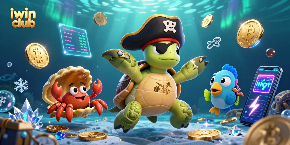 Spin the reels with iwin club in a treasure-filled underwater scene with vibrant gaming elements.
