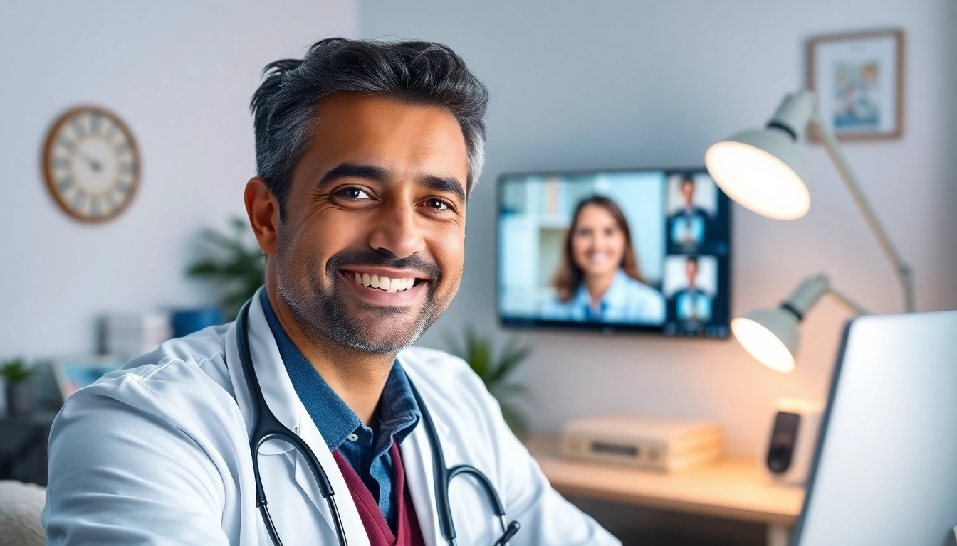 Engaging online urgent care doctor visit with a doctor consultation via video call.