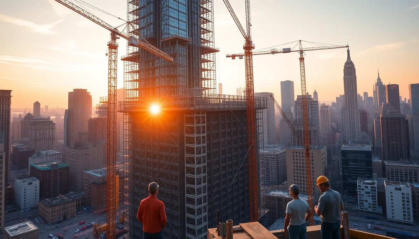 New York Commercial General Contractor supervising construction in bustling NYC.