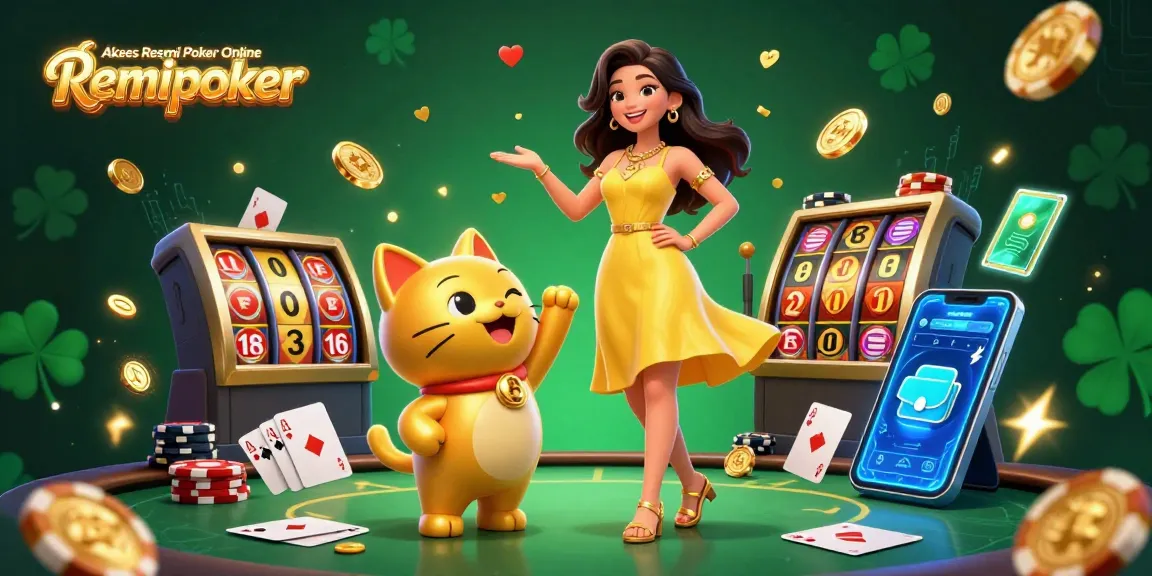 Engage with Akses Resmi Poker Online Remipoker through a vibrant scene filled with poker action.