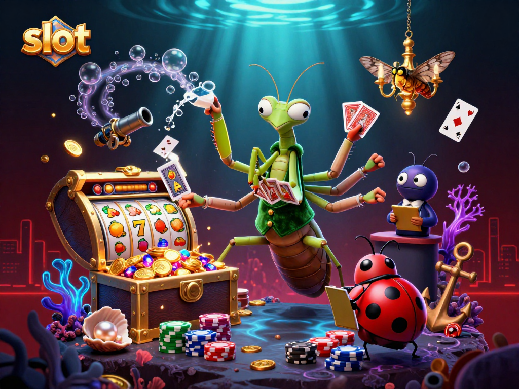 Spin to win with dynamic slot action in a vibrant casino illustration.